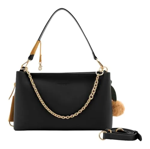 SEIDENFELT MANUFAKTUR Schultertasche Umhängetasche Lyby Shoulderbag Black schwarz