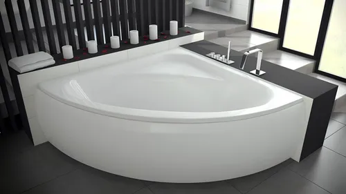 Moderne Eckbadewanne aus Acryl in Weiß – L-Form 148 cm - Elegante Eckbadewanne mit erstklassigem Acrylmaterial für stilvolle Badezimmer. Ideal für den Einbau, bietet sie optimalen Komfort und Platzersparnis.