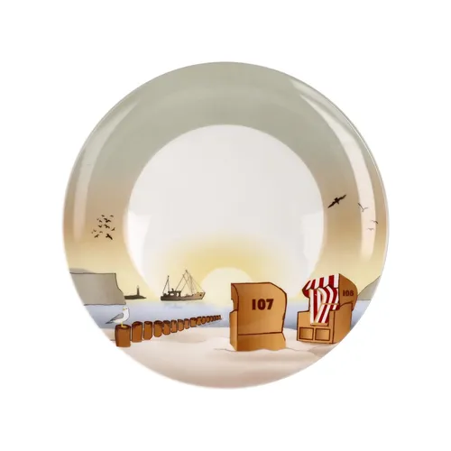 Goebel Scandic Home Teller Sunset Mood Ø23 cm - Vorratsgefäße & -gläser, stilvoller Frühstücksteller mit Sonnenuntergangsdesign, ideal für ein einladendes Frühstück am Strand.