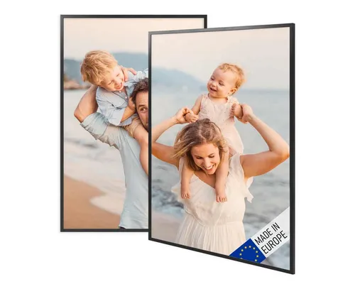 PHOTOLINI Bilderrahmen 2er Set aus Massivholz - Einzelrahmen aus hochwertigem Massivholz mit bruchsicherer Acrylglasscheibe. Ideal für die stilvolle Dekoration von Wohnräumen und zur individuellen Gestaltung von Bilderwänden.