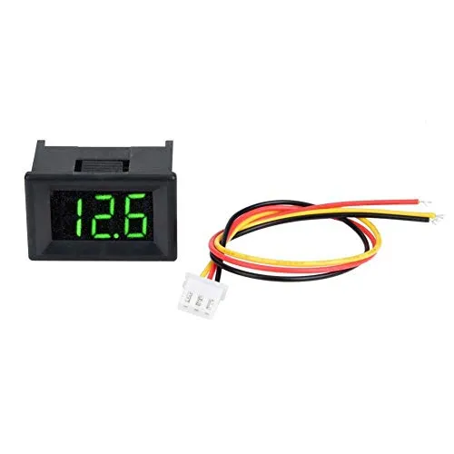 VOBOR DC 0-100V LED-Anzeige Digital Voltmeter 0,36 Zoll Dreileiter-Spannungsmesser Wasserdicht(Grün)