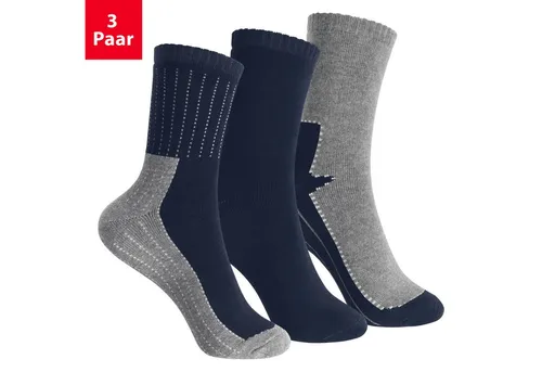 Footstar Kinder Frottee-Socken mit Motiv (3 Paar) Warme Socken mit Thermoeffekt - Marine 35-38
