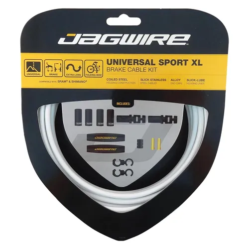 Jagwire Universal Sport XL Bremszugset - 39754789 - Hochwertiges Bremszugset für Fahrräder, ideal für sportliche Einsätze. Robuste Materialien sorgen für zuverlässige Performance und einfache Installation.