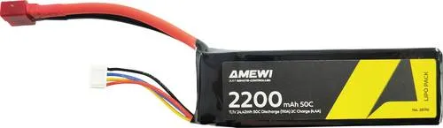 Amewi Modellbau-Akkupack 11.1 V 2200 mAh - Modellbau-Akkupack (LiPo) mit 3 Zellen und 2200 mAh Kapazität, ideal für leistungsstarke Anwendungen. Inkl. Adapter T-Stecker auf XT60 für vielseitige Nutzung.