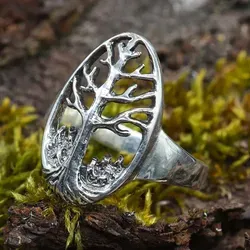 Drachensilber Lebensbaum 925 Silber Ring in silber von Drachensilber