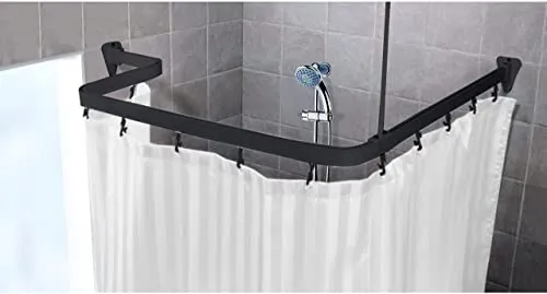 Produktbild Flexible Duschvorhangstange 3 m aus Aluminium (Schwarz)