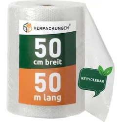 Luftpolsterfolie (0,5 x 50 m) Knallfolie Noppenfolie Polsterfolie 2-lagig Typ 60 Umzug BB-Verpackungen 1 x