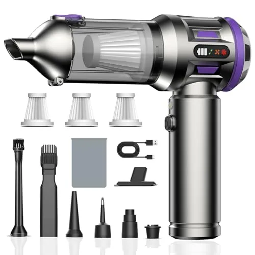 Kabelloser Handstaubsauger, 22000Pa Auto-Staubsauger, tragbarer Staubsauger mit bürstenlosem Motor, 6000 mAh Akku, Mini-Staubsauger mit LED-Display, für Haus, Auto, Tierhaare