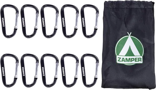 Karabinerhaken Karabiner Carabinerhaken Carabiner Aluminium Set 10STK Zamper