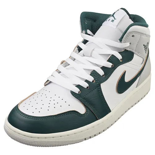 Nike Air Jordan 1 Mid SE Weiß Grün Herren Sneaker - 44.5 EU