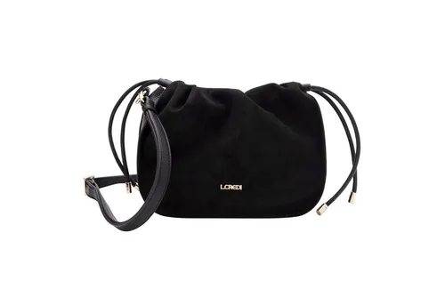 L.CREDI Pheline Umhängetasche 23cm (schwarz) - Elegante Umhängetasche für Damen aus hochwertigem Polyurethan. Mit praktischem Zugbandverschluss und kompakter Größe von 23cm x 10cm x 20cm ideal für den Alltag.