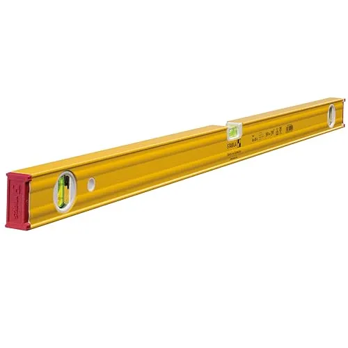 Stabila Type 80 AS-2 Wasserwaage 90cm - Präzise Wasserwaage mit zwei Vertikal-Libellen für einfache Ablesbarkeit in jeder Position. Ideal für Handwerker, die auf Genauigkeit und Langlebigkeit Wert legen.