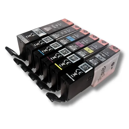 Canon PGI-530 CLI-531 Original-Tintenpatronen - 6er-Pack mit 2 x Schwarz, Cyan, Magenta, Gelb, Grau, inklusive 50 Blatt Fotopapier, für lebendige Fotos und bis zu 400 Seiten A4-Dokumente