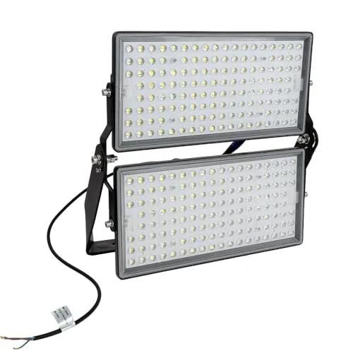 LUXULA LX400300 - 500 W LED-Flutlicht mit 70000 lm - Werkstatteinrichtung – Ideal für Sportplätze und Baustellen, bietet exzellente Energieeffizienz mit 140 Lumen/Watt und ist wetterfest nach IP65.
