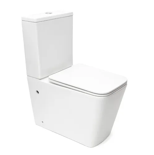 Stand-Kombi-WC SoftClose WC-Sitz spülrandlos Zulauf unten Stand-WC Eckig