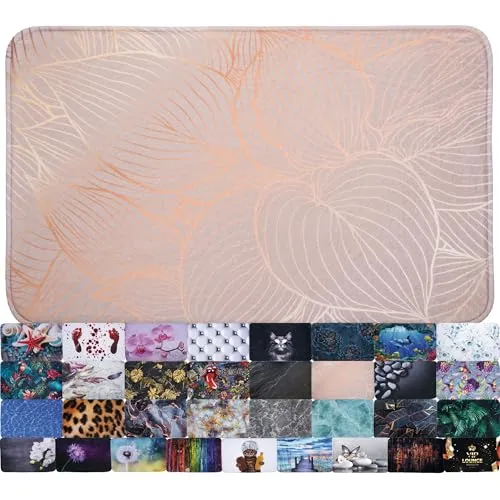 Sanilo Badteppich, viele schöne Badematten zur Auswahl, Badvorleger sehr weich und rutschfest, waschbar und schnelltrocknend (Hosta, 70 x 110 cm)