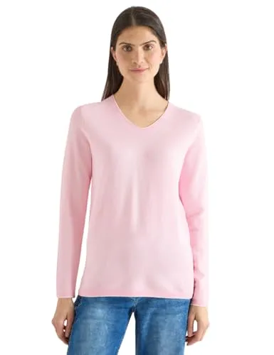 Cecil Damen Two-Tone Pullover - Stylischer Strickpullover mit zwei Farben, ideal für lässige Outfits. Der gerundete V-Ausschnitt und die langen Ärmel sorgen für ein bequemes Tragegefühl.