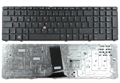 T-ProTek DE - Schwarz Tastatur Keyboard ohne Rahmen kompatibel für HP Elitebook 8760P