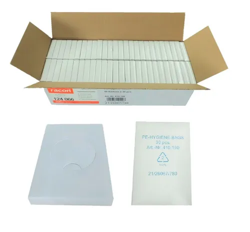 Hygienebeutel Hygienetüten Kunststoff Damenhygiene weiß 50 Boxen x 30=1500 Stück