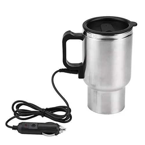 wasserkocher auto 12v,Wasserer Für Auto,Wasserer 12 Volt Auto,Auto Wasserer,12V 450Ml Elektro Reise Heizbecher Reisekel AEdelstahl Im Auto Reisewasserer Kaffee Tee Autotasse Becher nkbecher