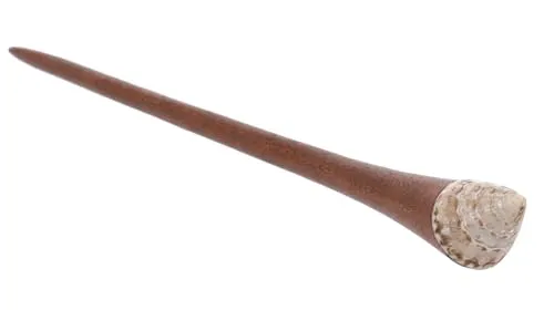GURU SHOP Holz Haarspange, Haarnadel mit Muschel - Modell 4 in braun von Guru-Shop