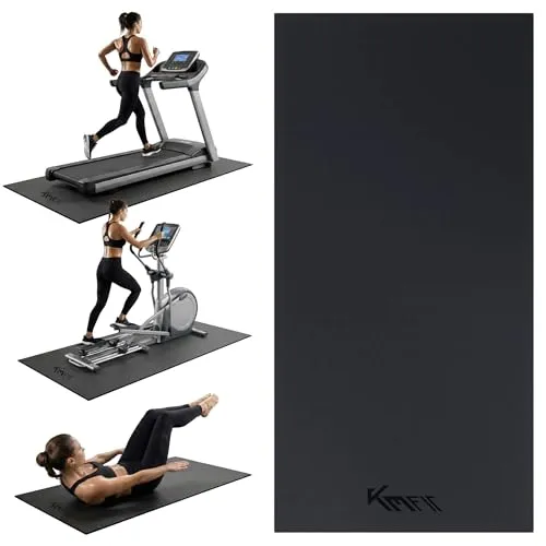 KM-Fit Bodenschutzmatte | rutschfeste | Unterlegmatte | Fitnessgeräte | Fitnessmatte | Yoga | Bodenmatte | schall- vibrationsdämpfend | Übungsmatte | Pilates | erhältlich 4 Größen