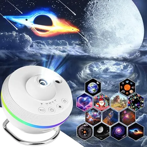 Comius Sharp Sternenhimmel Projektor - Nachtlichter mit 13-in-1 Planet Discs, bietet eine magische Lichtshow und hilft Kindern beim Einschlafen, ideal für Kinderzimmer und entspannende Abende.