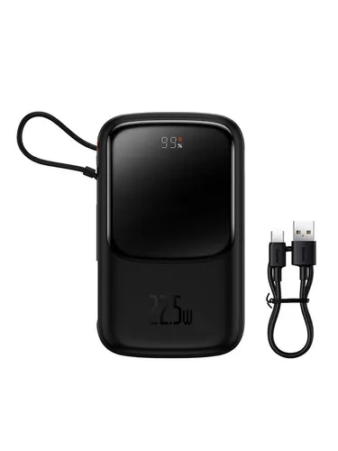 Baseus Qpow PRO Powerbank 10000mAh 22.5W - Schwarz - Powerbank mit 10000mAh und 22.5W Schnellladung, ideal für unterwegs und kompatibel mit verschiedenen Geräten.