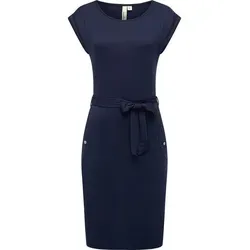 Ragwear Damen Sommerkleid Taggien YOUMODO Midnight Gr. XXL - Feminines Midikleid mit schmalem Taillengürtel für eine betonte Silhouette. Aus leichtem, elastischem Jersey-Material für hohen Tragekomfort an warmen Tagen. Mit praktischen Eingrifftaschen und dekorativen Zierknöpfen für lässigen Style.