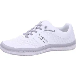 Bugatti Bimini Schnürer Weiß - Sportlicher Sneaker für Herren - Schnürhalbschuh aus hochwertigem Kunstleder, mit perforiertem Obermaterial für optimale Luftzirkulation und einem hohen Tragekomfort. Ideal für den Alltag und Freizeit!