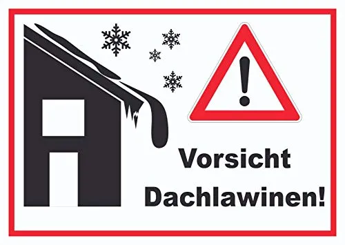 HB-Druck Vorsicht Dachlawine Achtung Schild A6 (105x148mm)