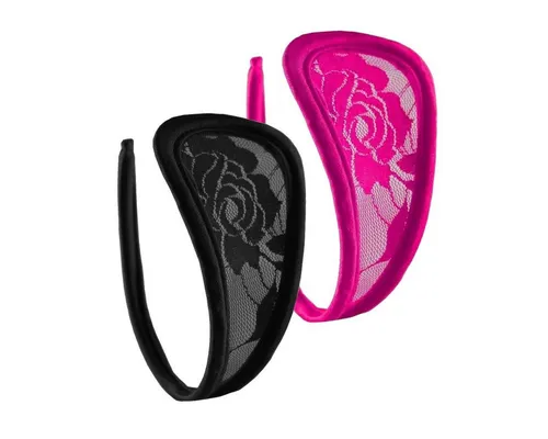 Lau-Fashion Stringtanga C-String Set für Damen – Elegante Spitze in Schwarz