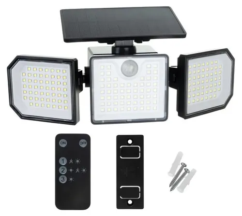 IZOXIS Solarleuchte – 167 LEDs mit PIR-Bewegungs- und Dämmerungssensor, 500 lm – Schwarz - Energieeffiziente Solarleuchte mit 167 LEDs und 500 lm für optimale Außenbeleuchtung. Integrierte Sensoren für automatische Aktivierung und komfortable Steuerung per Fernbedienung. Wetterfest und einfach zu installieren.