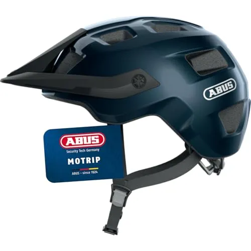ABUS MTB-Helm MoTrip - robuster Mountainbike-Helm mit individuellem Tragekomfort - Fahrradhelme - Der MoTrip bietet hohen Schutz und ist ideal für Offroad-Abenteuer mit verstellbarem Schirm und Ponytail-Kompatibilität für Zopfträger.