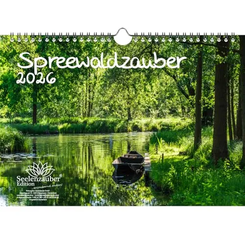 Spreewaldzauber DIN A4 Kalender für 2026 Urlaub Wald Gurke Spree- Seelenzauber
