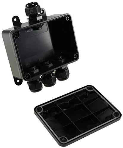 Abzweigdose IP66 Wasserdicht Kabelverbinder Box für Aussen Verbindungsdose Erdkabel Schwarz elektrischer Außen-Verteilerdose 5mm-10mm Schwarz