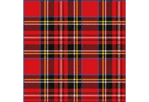 Ambiente Luxury Paper Products Papierserviette, Servietten Papier 33x33cm 3-lag. mit rotem Schottenkaro Muster 20 Stk.