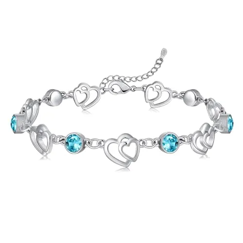 Cosie Lily Muttertagsgeschenk Damenarmband 925er Sterlingsilber Herzarmbänder Damenschmuck Geschenk für Sie Zum Muttertagsgeschenke für Mama