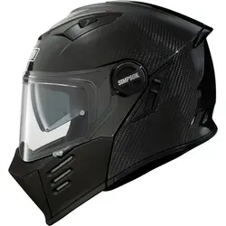 Simpson Darksome Carbon Klapphelm - Matt-Schwarz - XL - Motorradhelm aus ultraleichtem 100% Carbon, mit hervorragender Geräuschdämmung und erweitertem Sichtfeld. Ideal für Biker, die Komfort und Sicherheit schätzen.