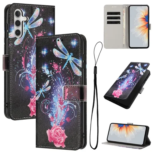 Klapp Schutz Handyhülle für Samsung Galaxy A57 5G Kunstleder Rose Motiv Cover