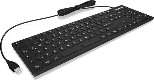 KeySonic KSK-8030 IN - USB Tastatur in Schwarz - Moderne USB-Tastatur im USA-Layout, ideal für effizientes Tippen und vielseitigen Einsatz im Büro oder Home Office.