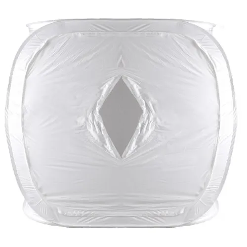 Walimex Pop-Up Lichtwürfel 150x150x150 cm - Lichtzelte für perfekte Produktfotos, ideal für freigestellte Aufnahmen mit praktischer Pop-Up-Technik und drei Hintergrundstoffen in schwarz, blau und rot.