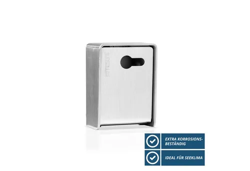 masunt Schlüsseltresor 221 Standard - Robustes Schlüsseldepot - Schlüsseltresore: Kompaktes, wetterfestes Schlüsseldepot aus rostfreiem Edelstahl mit 3 mm Wandstärke, ideal für die sichere Schlüsselaufbewahrung im Außenbereich.