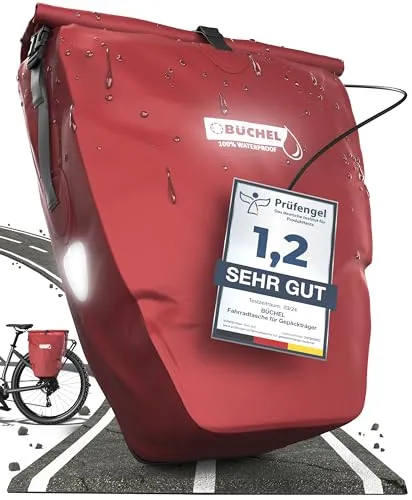 Büchel Gepäckträgertasche 100 % Wasserdicht - Fahrradtaschen, 100 % wasserdicht mit praktischem Halterungssystem für zuverlässigen Schutz und einfachen Transport
