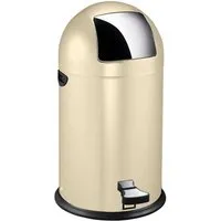 PROREGAL® Mülleimer Abfalleimer 33 Liter, cremefarben - Eleganter Mülleimer mit starkem Fußpedal und verzinktem Inneneimer, ideal für stilvolle Räume. Höhe: 70 cm, Durchmesser: 35 cm, Volumen: 33 Liter.