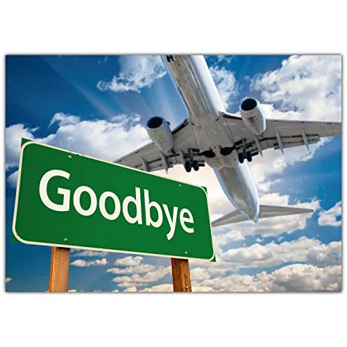 A4 XXL Abschiedskarte FLUGZEUG mit Umschlag - Klappkarte für Kollegen zur Rente Pension Jobwechsel Umzug Sabbatical Ruhestand Karte von BREITENWERK