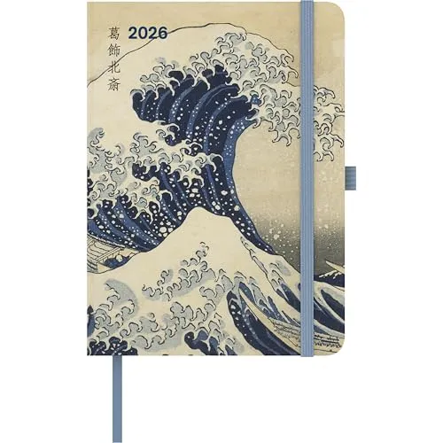 teNeues ArtDiary Hokusai 2026 – Buchkalender - Malerei und Kunstkalender mit Ukiyo-e-Motiven, ideal für Hokusai-Fans und Liebhaber japanischer Kunst, bietet Platz für kreative Notizen.