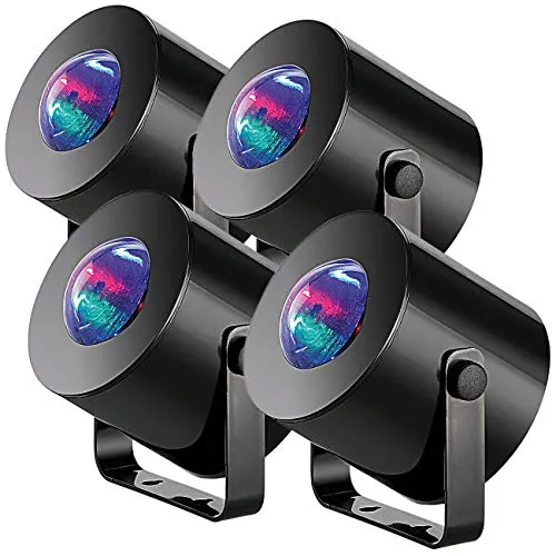 Lunartec 4er-Set mobile Mini-LED-Discolichter - Partydekoration mit 4 bunten Mini-Discolichtern, batteriebetrieben und ideal für jede Feier oder Veranstaltung.