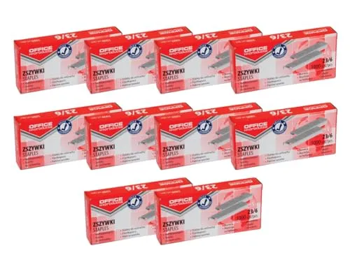 OFFICE PRODUCTS 18072319-19 Heftklammern 23/6 Silbern/ 10.000 Stück (10 x 1000 Stück) Standart Handtackerklammern/Tackerklammern Büroklammern/Verzinkt