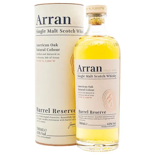 Arran Barrel Reserve - Single Malt Scotch Whisky - Whisky, fruchtig und nicht rauchig mit goldener Farbe, ideal für Genießer und Whisky-Liebhaber.